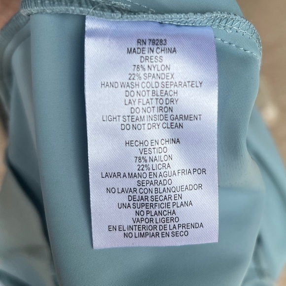 🆕 💎👗 Alex Evenings Light Blue Draped Sheath Dress with Jeweled Accent | Size 4 - Picture 16 of 16